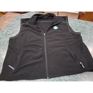 Starbucks Employee Fleece Vest Sleeveless 3x Fossa Embroidered Patch Logo Black